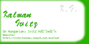 kalman ivitz business card